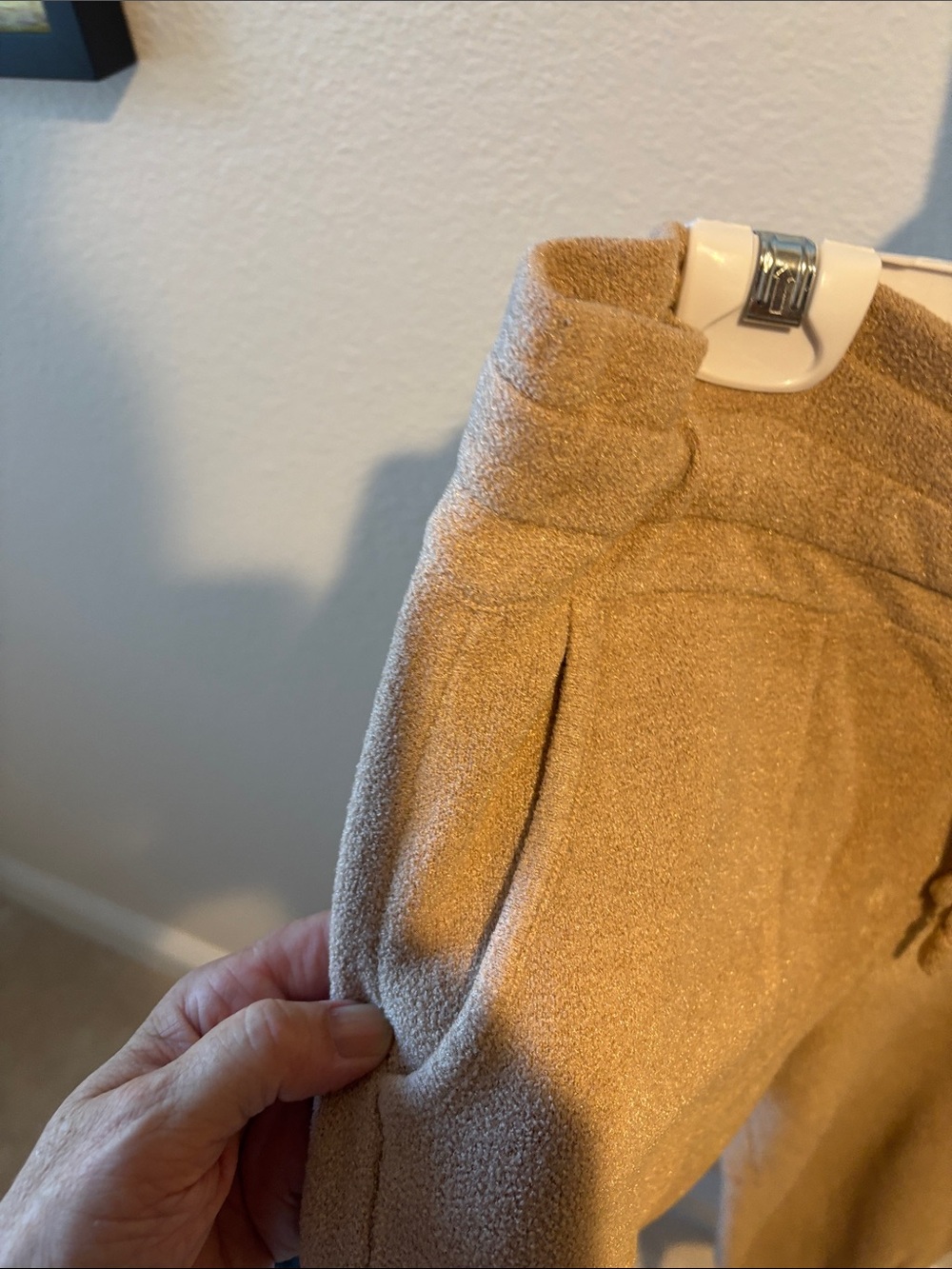 Barefoot Dreams Cozy Drawstring Joggers in Tan - Picture 5 of 7